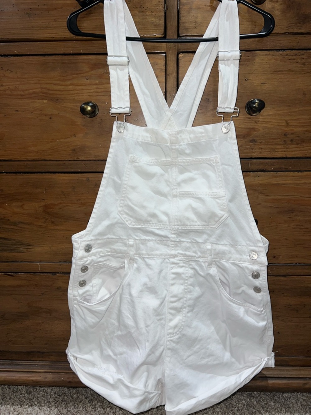 We The Free! White Denim Ziggy Shortalls SZ Medium {beach, resort, vacay, lake} - Picture 8 of 14